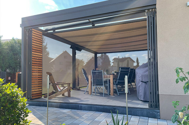 Terrassenüberdachung aus Alu und Glas